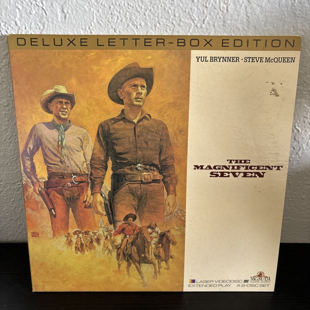 The Magnificent Seven 1960 LaserDisc Letterbox Yul Brynner 2 Discs Steve McQueen
